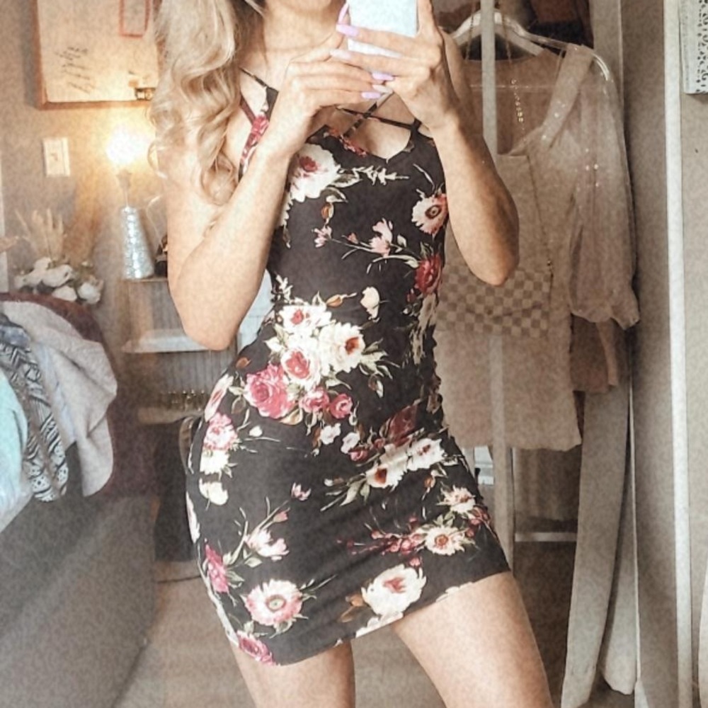Floral Sexy Fitted Dress